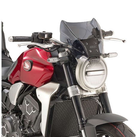 CB650R Neo Sports Cafe 2019+（Argent） Moto Pare-Brise en Aluminium avec Support de Déflecteur de Vent pour Honda CB1000R Neo Sports Cafe 2018 