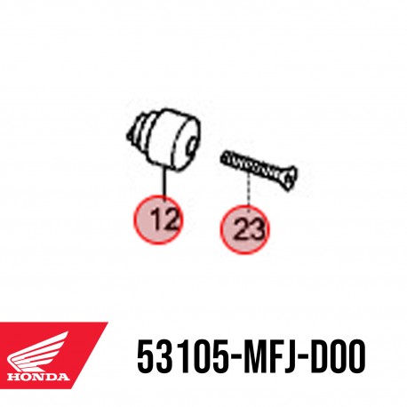 53105-MFJ-D00 + 90191-MJ0-000 : Embout de guidon origine Honda CB1000R