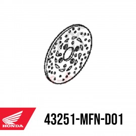 43251-MFN-D01 : Disque de frein arrière origine Honda CB1000R