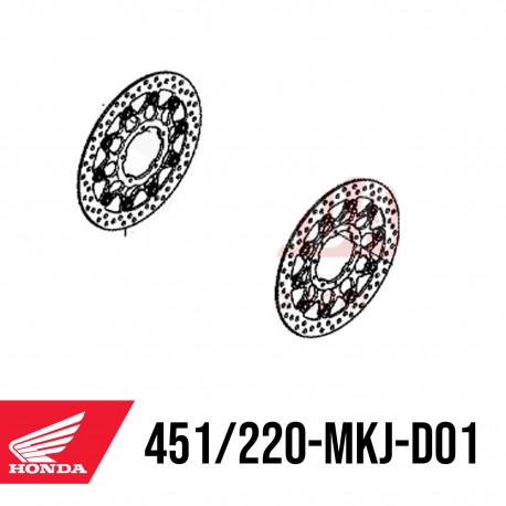 45120-MKJ-D01 + 45220-MKJ-D02 : Jeu de disques de frein avant origine Honda CB1000R