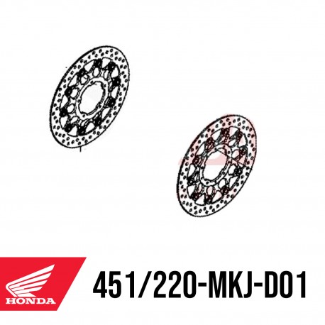 45120-MKJ-D01 + 45220-MKJ-D01 : Dischi freno anteriori originali Honda Honda CB1000R