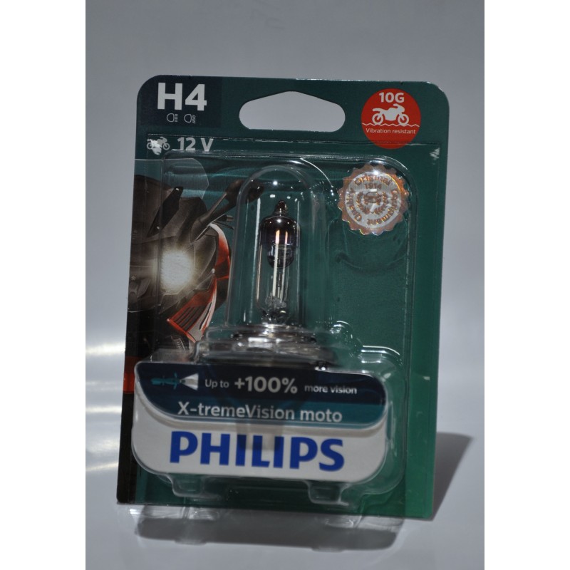 Lampe de phare de moto Philips X-Treme Vision jusqu'à 130% + lumière