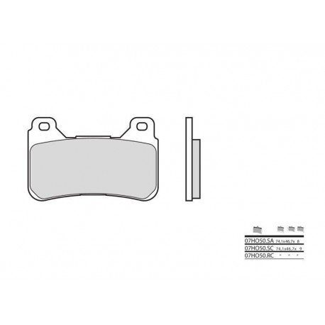 07HO50 - 1036037 : Brembo Vorderbeläge (ohne ABS) CB1000R